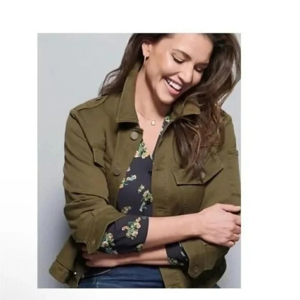CABI Evans Jacket Olive Green Sz M #4497 EUC